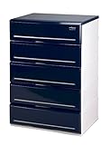 アルモアール 収納ボックス 5段 木製天板 W62×D45×H93cm ダークブルー A620-5DB