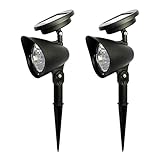 H-POWER 4 LED ガーデンライト ソーラーライト スポットライト アウトドアライト 夜間自動点灯 屋外照明/軒先/壁掛け/庭先/玄関周りなど対応　(2点セット 改良版)
