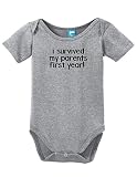 I Survived My Parents最初年Printed幼児ボディスーツベビーロンパース カラー: グレー