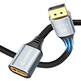 8K ディスプレイポート 延長ケーブル 0.5M DGHUMEN VESA認証 DisplayPort 1.4 延長ケーブル 8K@60Hz/4K@144Hz 32.4Gbpsハイスピード、DP（オス）-DP（メス）延長ケーブルノートパソコン/テレビ/ゲーミングモニター/プロジェクターに適用