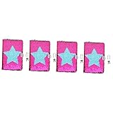 Totority 4個 ノート キッズジャーナル ジャーナルブック スタースパンコールジャーナル リバーシブルスパンコールダイアリー 女の子