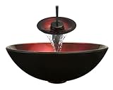 Aurora Sinks A03-ORB-V Bathroom Ensemble with Pop Up Drain, Foil Undertone Glass Vessel, Sink, Ring 