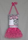 Zebra Crown Hanging Tooth Fairy Pillow with Pink Heart Tutu [並行輸入品]