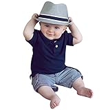 Domybest ベビー服 ｔシャツ 男の子　セットアップ　上下セット 半袖シャツ+ショートパンツ 2点セット　かっこいい　キッズ　赤ちゃん　春　夏　セットアップ 　お出かけ　普段着　フォーマル (8