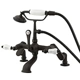 Kingston Brass CC653T5 Vintage 4-Inch to 13-Inch Adjustable Center Deck Mount Leg Tub Filler with Ha