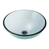 強化ガラス製　洗面ボウルAQUA　クリアーLサイズ 径420mm