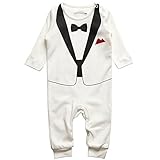 LittleSpring春秋 ベビー服 長袖ボディースーツ スーツ風 ロンパース 赤ちゃん カバーオール 新生児 長袖 キッズ フォーマル 男の子 出産祝い 結婚式 写真撮影B90