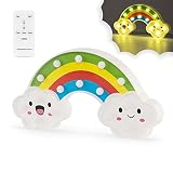 Rainbow Sign Night Light withリモートコントロール、マーキーマジックロマンチックベッドサイドウォールデスク電池式子供部屋インテリアランプ、ギフトベビーガールズキッズ子供寝室
