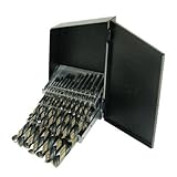 29pc Drill Bit Cobalt Speed Steel w/ Metal Case & Organizer Set by UNB