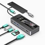 GiGimundo 8-in-1 SSD 外付けケース 10Gbps USB 3.2 Gen2 M.2 NVMe SSDエンクロージャー付きUSB Cハブ 内蔵SSD ドッキングステーション SDとTFカードスロット PD 100W急速充電 Windows Mac OS用 (GM28P)