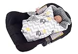 BlueberryShop Minky Reversible for CAR SEAT Swaddle Wrap Blanket Sleeping Bag for Newborn, baby show