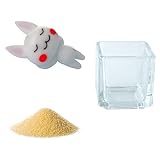 花市場直送便 ミニチュアガラス ウサギごろごろ & カラーサンド クリーム & 植え込み用グラス ニューブロックS