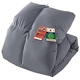 【Amazon.co.jp限定】アイリスプラザ 羽毛布団 掛け布団 グレーダックダウン GDD85% 1.0kg 無地 シングル PAA22