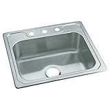 Sterling 14631-3-NA Middleton 25-inch by 22-inch Top-mount Single Bowl Kitchen Sink, Stainless Steel
