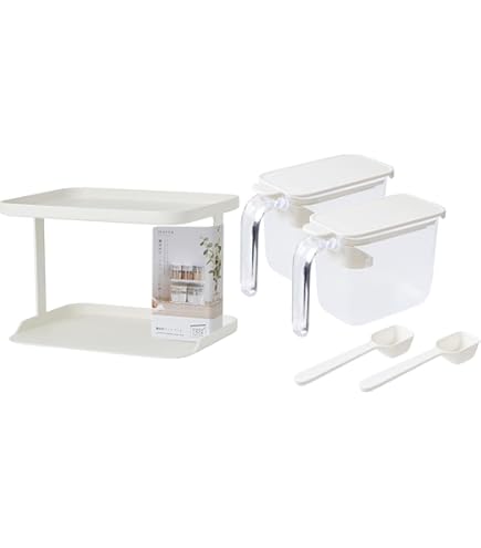 Amazon｜マーナ (marna) 調味料ラック 2段 (ワイド/ホワイト) スパイス
