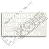 Warning フュエル ステッカー PORSCHE (ホワイト)