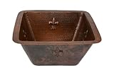 プレミア銅製品bs15fdb2 15 " Square Fleur De Lis銅バー/準備シンクW /、 2-Inch Drain BS15FDB2 1