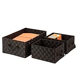 High Quality OFC-03697 Double Woven Basket General Purpose Organizer Kit with Handles, Espresso Brow