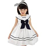 (レブール)子供服 女の子 ワンピース セーラー風 白 リボン パフ スリーブ フレア 海軍風 女の子ワンピース キッズワンピース・ワンピース　　七五三 入園式 卒園式 発表会 結婚式 入学式 卒業式