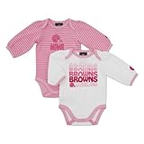Cleveland Browns Pretty inピンク長袖ボディースーツ – 2パック( 3 – 6ヶ月)