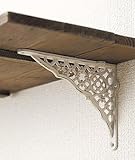 【棚受け/シェルフ/アイアンブラケット（ホワイト）２個セット】 ポッシュリビング PO-62283