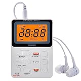 FM AM MP3 充電式ポケットラジオ MP3再生可能ワイドFM対応ミニラジオ スリープ機能付き (白)