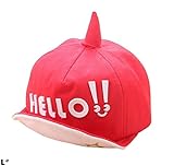 Plus Nao(プラスナオ) ベビーキャップ ベビー帽子 ツバ付き帽子 とんがり帽子 赤ちゃん BABY ぼうし 男の子 女の子 男児 女児 子供 ロゴ 可 - レッド