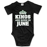 Kingsは6月生まれの幼児半袖ボディスーツ新生児服 カラー: ブラック