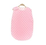 Petit Bella ベビー ６重ガーゼスリーパー パジャマ 寝袋 綿 子供 赤ちゃん プレゼント 出産祝い 雲柄 水玉柄 ドット ハート柄 (S, 水玉-ピンク)