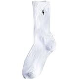 【バラ売り】Ralph Lauren(ラルフローレン) ミドル丈ワンポイントジュニアソックス(White/Navy)靴下 14-20(約22-25cm相当) [並行輸入品]