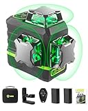 LasGoo LG-3Ds レーザーレベル セルフレベリング 360°x3 グリーンクロスライン リモコン付き