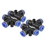 uxcell 空気圧クイック 継手　ワンタッチ　T字型のクイック継手　6mm → 6mm　4個