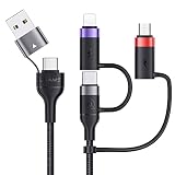 USAMS 充電ケーブル 60WPD対応 急速充電 USB TYPE C ケーブル 1.2M USBケーブル 高速データ転送 Type C to Type C ケーブル USB C to USB A 変換アダプタ ph0ne/タイプC/マイクロ 一本多役 充電ケーブル3in1 多機能充電コード 高耐久ナイロン編み 多機種対応 正規充電器対応(多色)