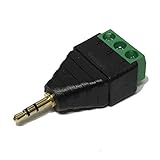 2.5mmステレオミニプラグ変換 3極 オス 端子台 金メッキ端子 ステレオ変換コネクタ オーディオ変換