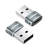 HOWJIM USB Type-C 変換アダプタ 2個セット 小型 QC2.0急速充電 480Mbpsデータ転送 タイプC (メス) to USB 2.0 (オス) OTG対応 イヤホン対応 タイプc 変換 USB タイプc 変換 M-acBook Pad Phone 17 16 15 シリーズ G-alaxy X-peria P-ixel M-agSafe 充電器などType-C機器対応 グレー