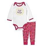 Skip Hop Baby Says Long Sleeve Bodysuit and Pant Set Rise/Shine NB [並行輸入品]