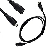 USB Type C 3.1 オス to メス タイプC延長ケーブル，20cm、50cm、100cm 映像＋音声＋データ＋充電同時対応可能、USB3.1タイプ-C M-F オスとメス延長ケーブル (50CM)
