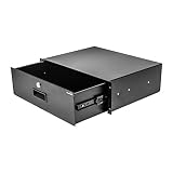 NavePoint ラックマウント引き出し 19インチサーバーキャビネットケースまたはDJ用 ロックとキー付き 3U ブラック