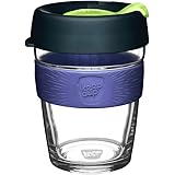 KeepCup Reusable Coffee Cup Splashproof Sipper - Brew Tempered Glass | 12oz/340ml - Deep