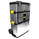 Stalwart 75-7577 Massive and Mobile 3-part Stainless Steel Tool Box [並行輸入品]