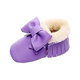 ユニセックスベビー幼児は冬アンチちょう結びのスノーブーツPrewalkerシューズをスリップ秋 (6-12ヶ月, パープル)