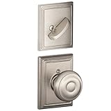 Schlage f59geoadd内部パックGeorgian内部パックノブセットwith Single円柱デッドボルトと装飾Addisonローズ F59GEO619ADD
