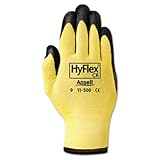 ans1150010 – Hyflex超軽量アセンブリグローブ、ブラック/イエロー、サイズ10