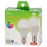 オーム電機 LED電球小形 E17 40形相当/40W相当 昼白色 Ra93高演色 密閉器具対応 断熱材施工器具対応 ミニクリプトン形 5年保証 2個入 LDA4N-G-E17 RA 2P 06-5561 OHM