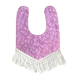 杜屋トヤ　ベビー用品　食事用スタイ　よだれかけ　ビブ　スナップ　タッセル　花柄　水波紋　水玉　雲　コットン　かわいい　柔らかい　出産祝い　プレゼント　保育園　80 x 70 cm (H)