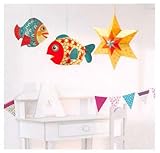 DJECO　ジェコ　Room deco　ルームデコ　Little fishes　ペーパーオーナメント リトルフィッシュ　DD04953