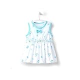 COBROO赤ちゃんの女の子の袖なしのドレス綿100% 花のプリンセスドレス3〜6ヶ月間（青い）