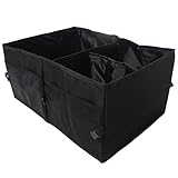 収納ボックス　HAOUN　オックスフォード製　大容量　多機能　車内用　家庭用　収納ケース　折りたたみコンテナ - ブラック