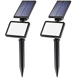 Catalast ソーラー LED ガーデンライト 屋外 スポットライト 角度調整可能 広い照明範囲 防水 太陽発電 アウトドア 埋め込み式＆壁取り付け式 連続点灯8時間 多目的 (電球色 2台)