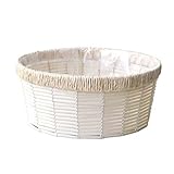 定番バスケット　PEカゴ　丸タイプ　鉢カバー　白　2-2007